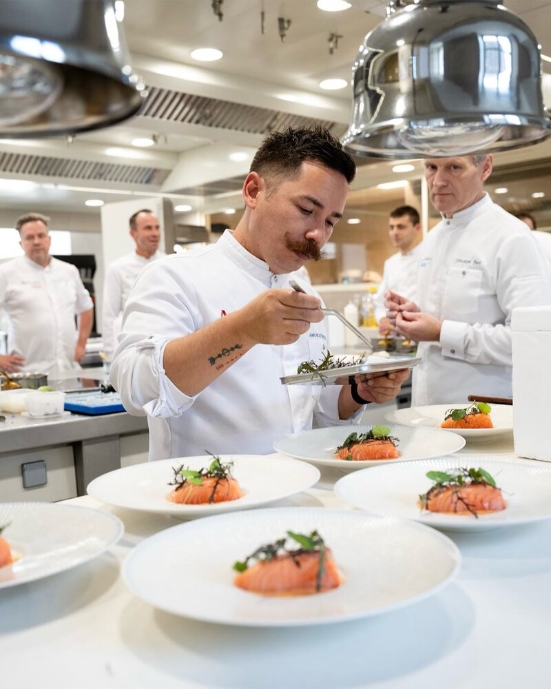 Chef Josh Boutwood in his restaurant kitchen