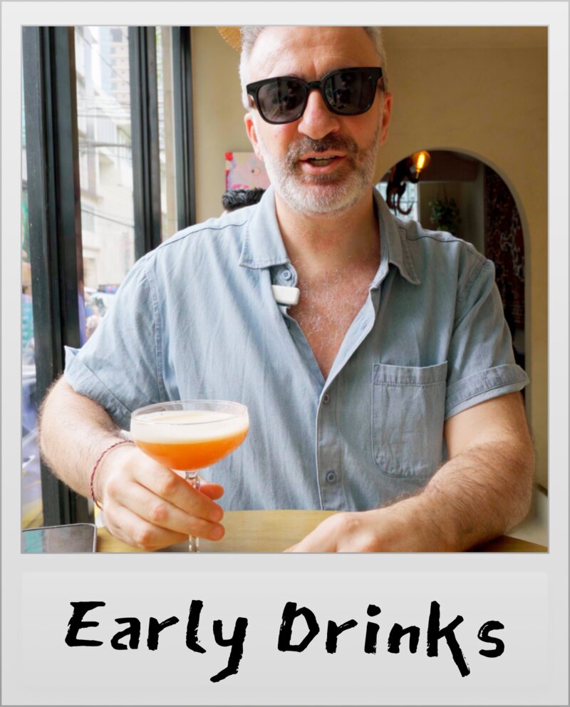 Early drinks at Treehouse bar - Polaroid