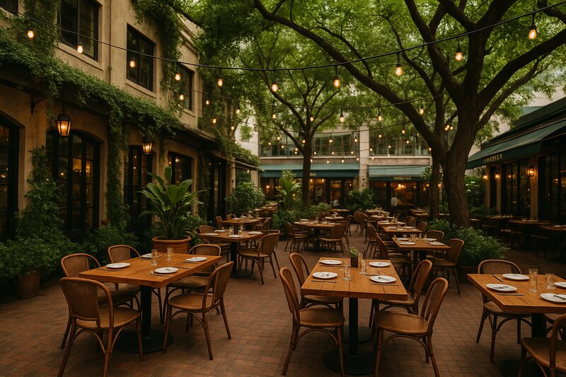 Outdoor dining setup at a Legazpi restaurant