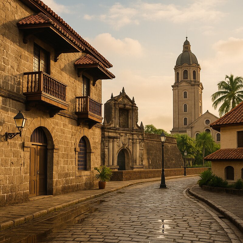 Historic Spanish colonial architecture in Manila's Intramuros district