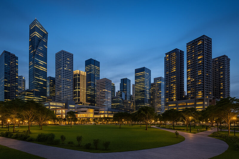 Ortigas Center office buildings and skyline
