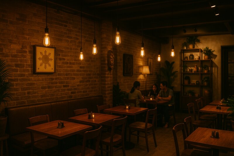 Cozy restaurant interior in Poblacion