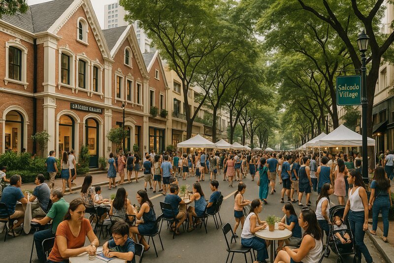 Community gathering and local neighborhood character at Salcedo