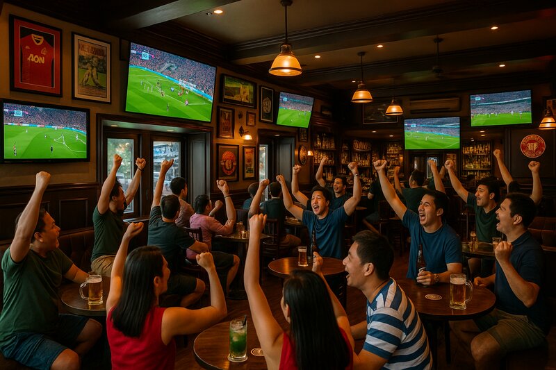 Makati-based sports bar with large HD screens and welcoming atmosphere