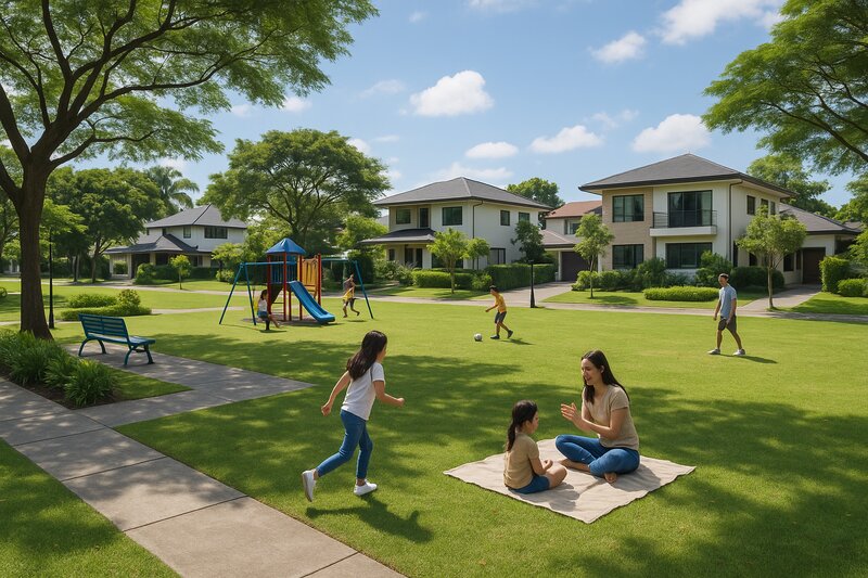 Community park and gathering spaces